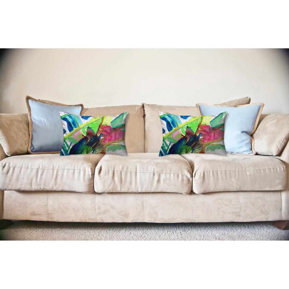 Pink Palms No Cord Pillow 16x20. Picture 2