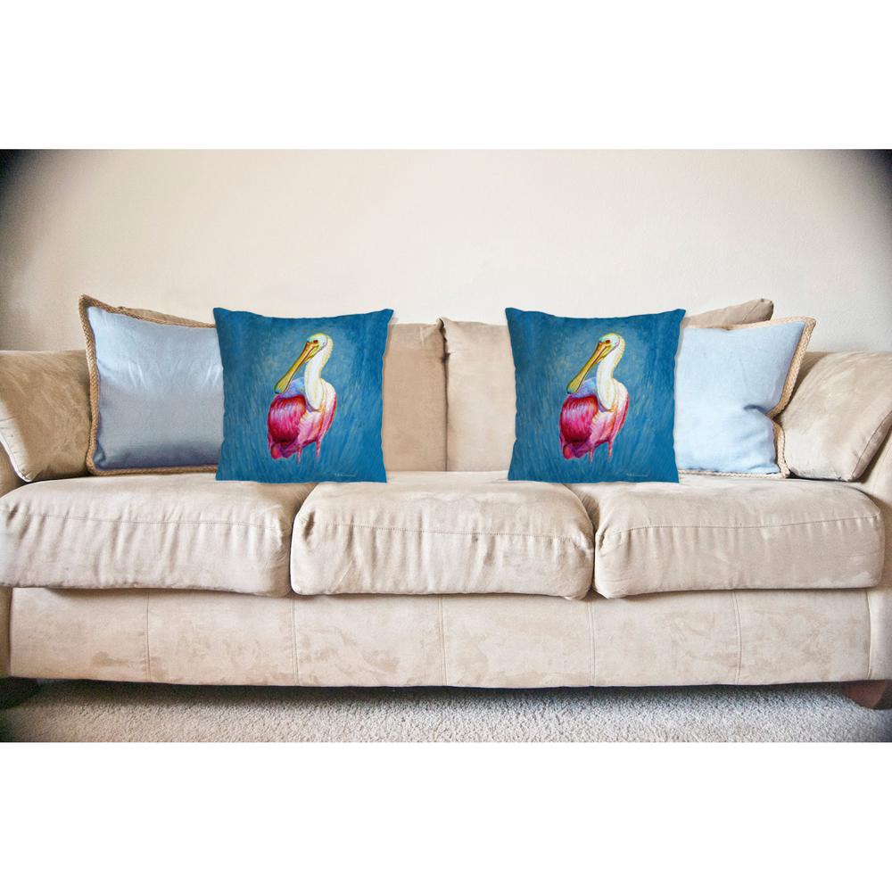 Spoonbill Portrait No Cord Pillow 18x18. Picture 2