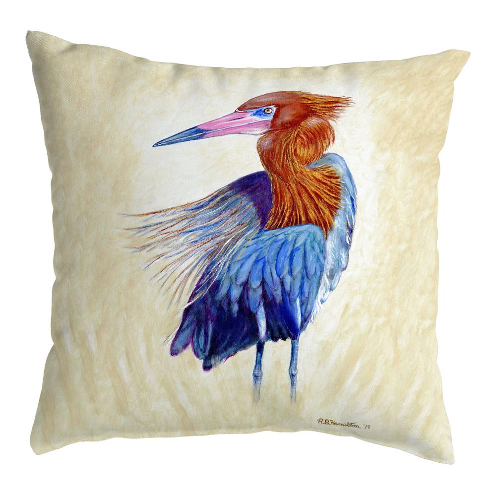 Reddish Egret Portrait No Cord Pillow 18x18. Picture 1