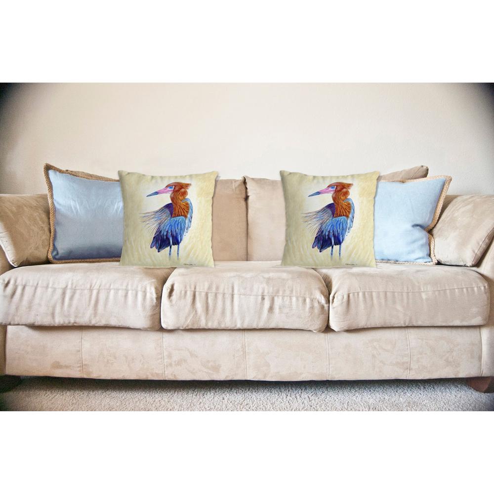 Reddish Egret Portrait No Cord Pillow 18x18. Picture 2