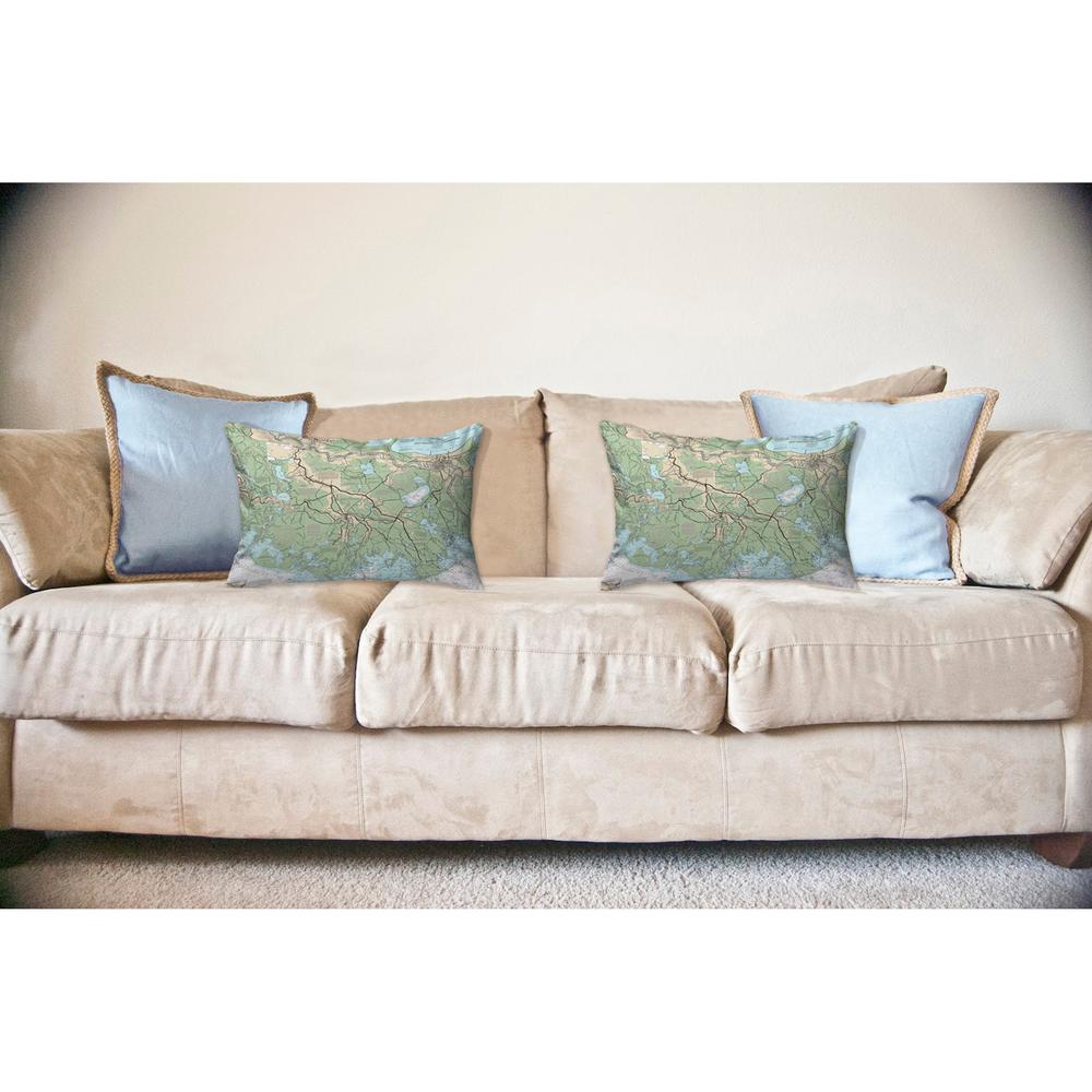 New Orleans to Calcasieu River, LA Nautical Map Noncorded Indoor/Outdoor Pillow 16x20. Picture 2