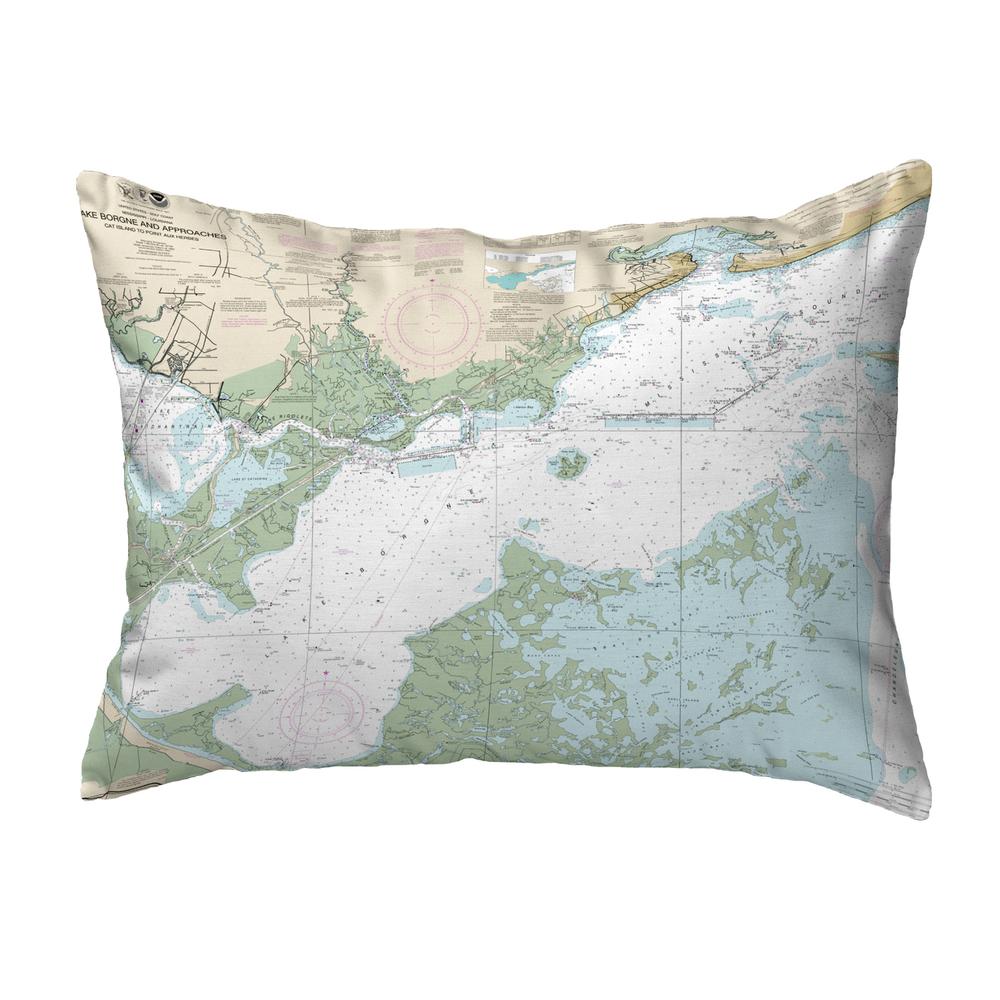 Lake Borgne and Approaches, LA Nautical Map Noncorded Indoor/Outdoor Pillow 16x20. Picture 1