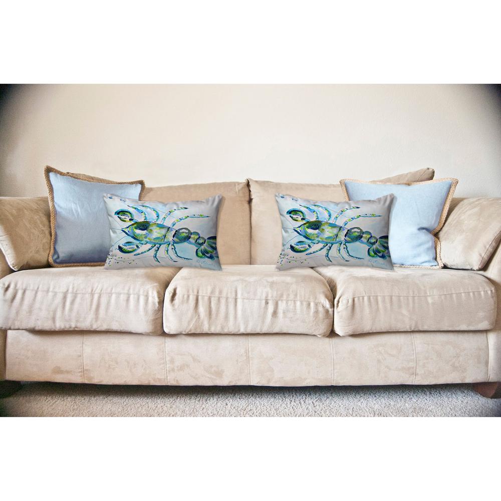 Blue Crayfish No Cord Pillow 16x20. Picture 2