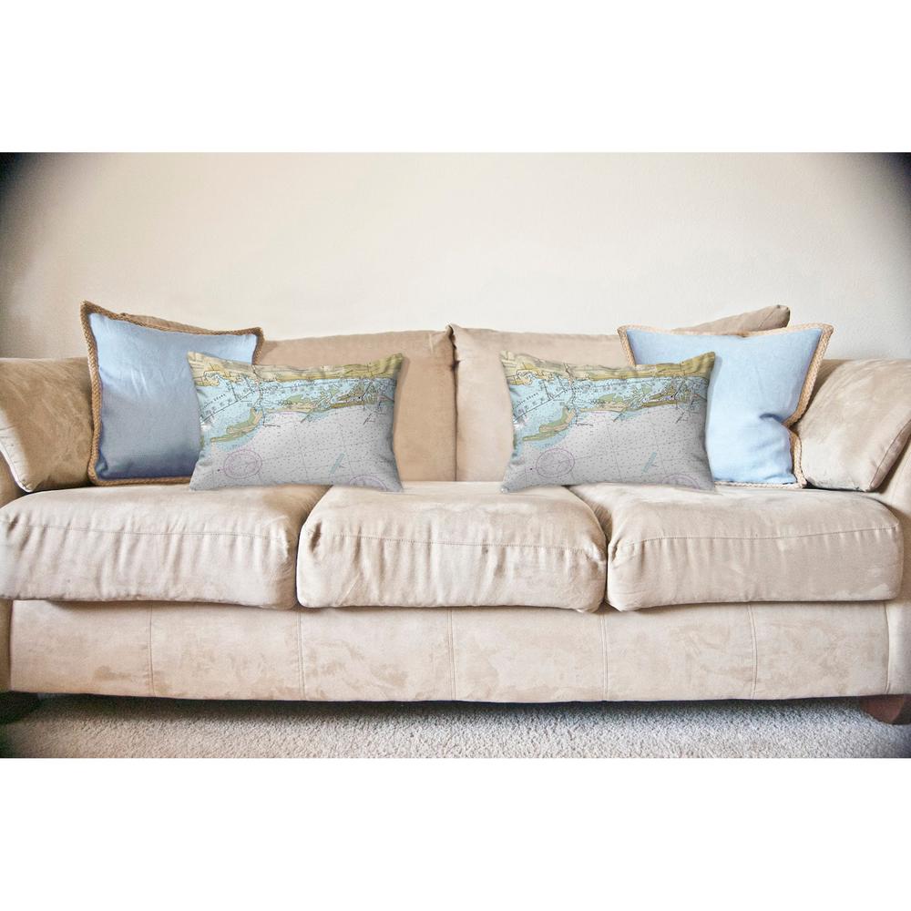 Clearwater Harbor, FL Nautical Map Noncorded Indoor/Outdoor Pillow 16x20. Picture 2
