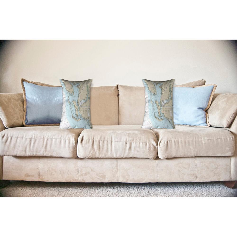 Estero Bay to Lemon Bay, FL Nautical Map Noncorded Indoor/Outdoor Pillowo 16x20. Picture 2