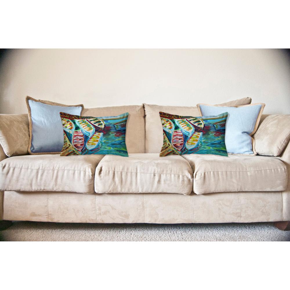 Six Rowboats No Cord Pillow 16x20. Picture 2