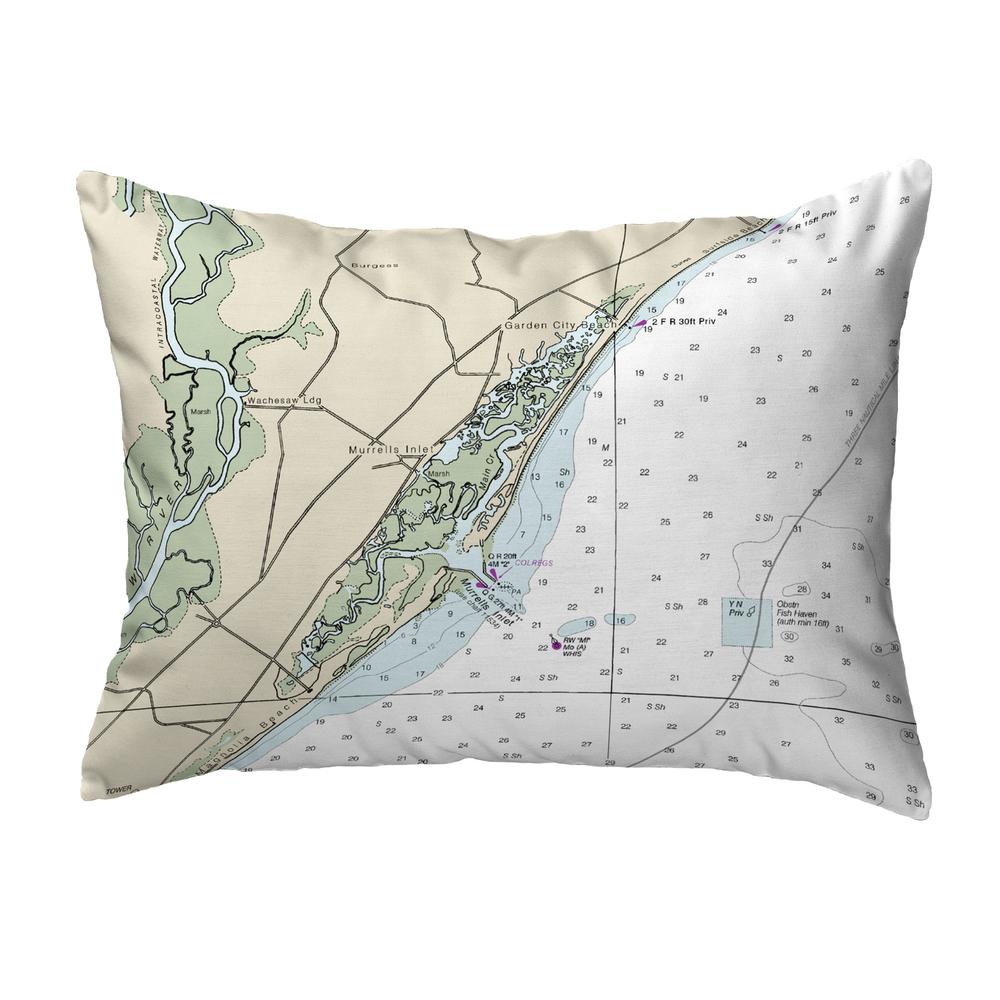 Murells Inlet, SC Nautical Map Noncorded Indoor/Outdoor Pillow 16x20. Picture 1