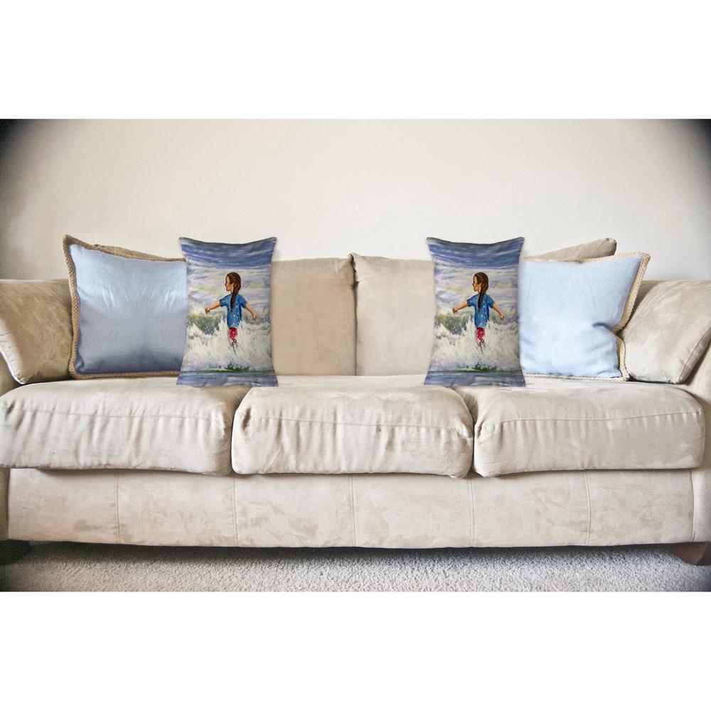 Girl in Surf 16x20 No Cord Pillow. Picture 2