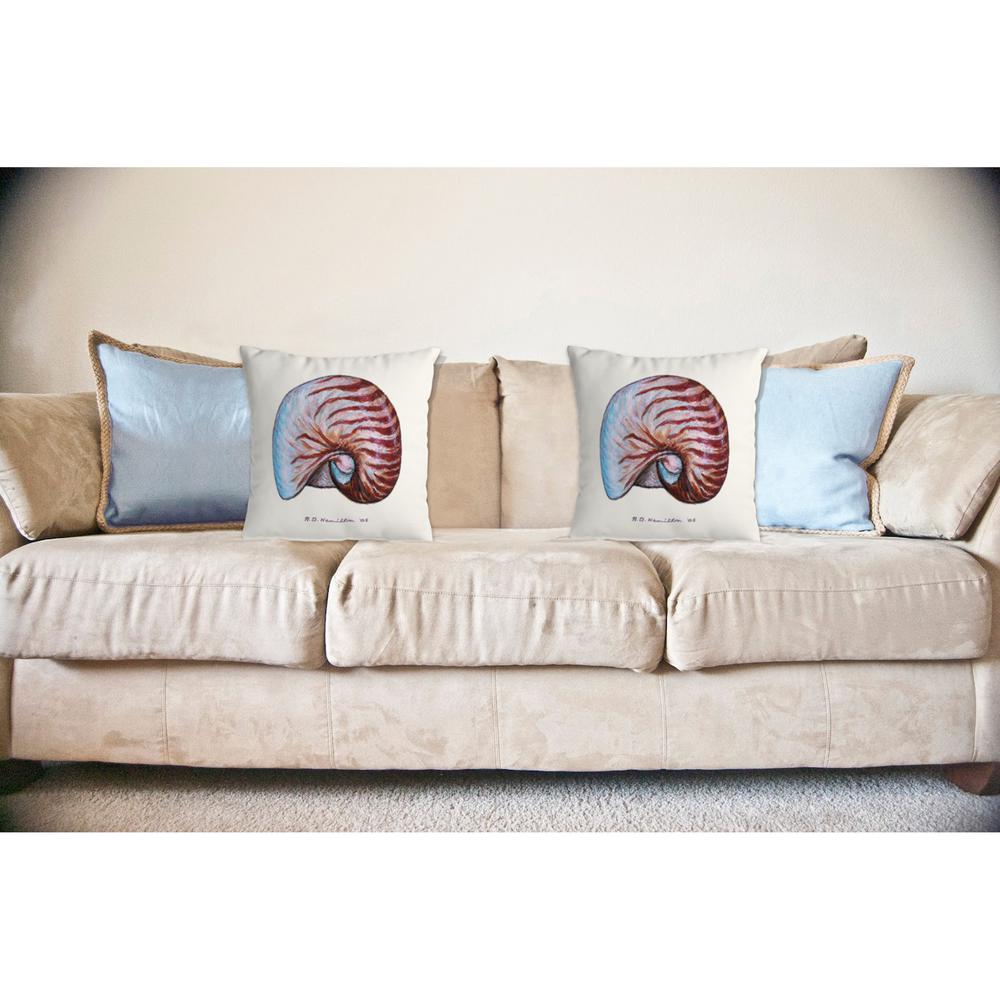 Nautilus Shell No Cord Pillow 18x18. Picture 2