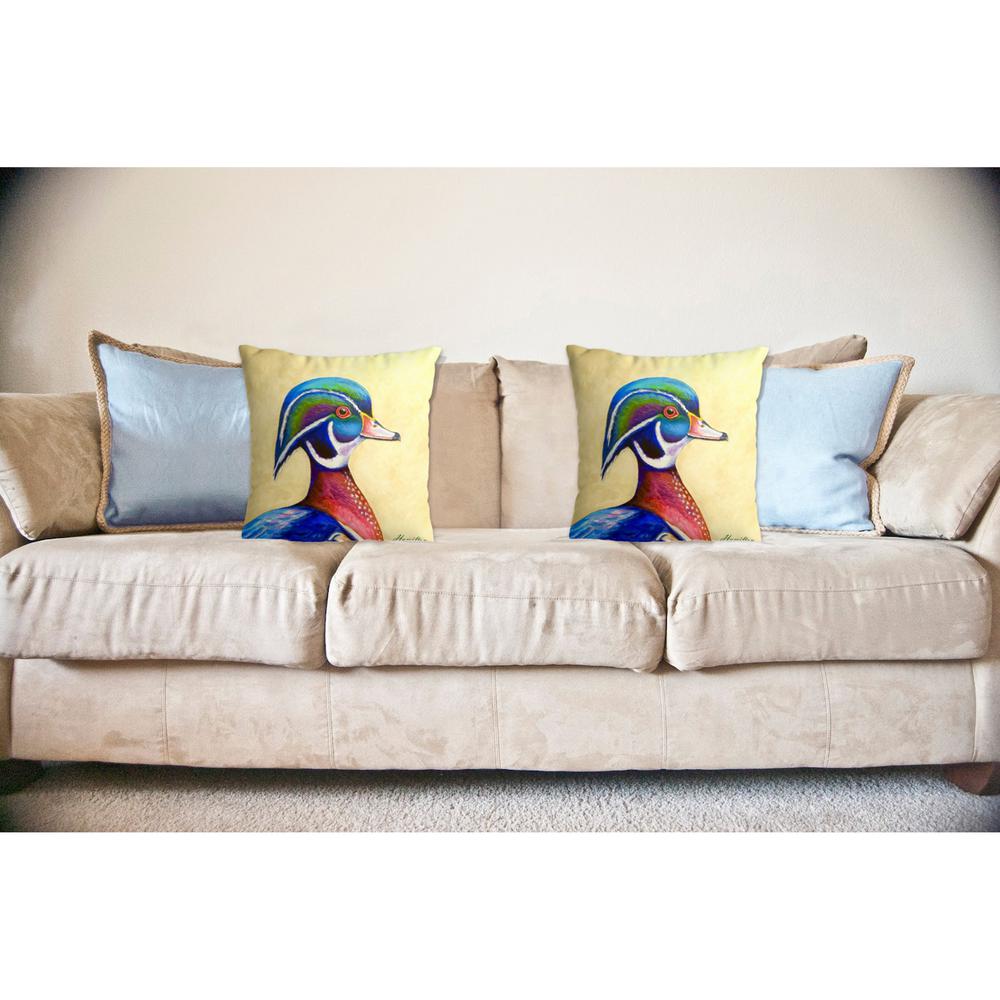 Mr. Wood Duck Large Noncorded Pillow 18x18. Picture 3