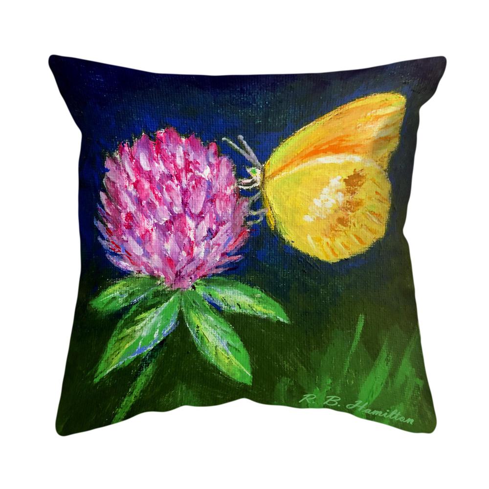 Sulphur Butterfly & Clover Large Noncorded Pillow 18x18. Picture 1