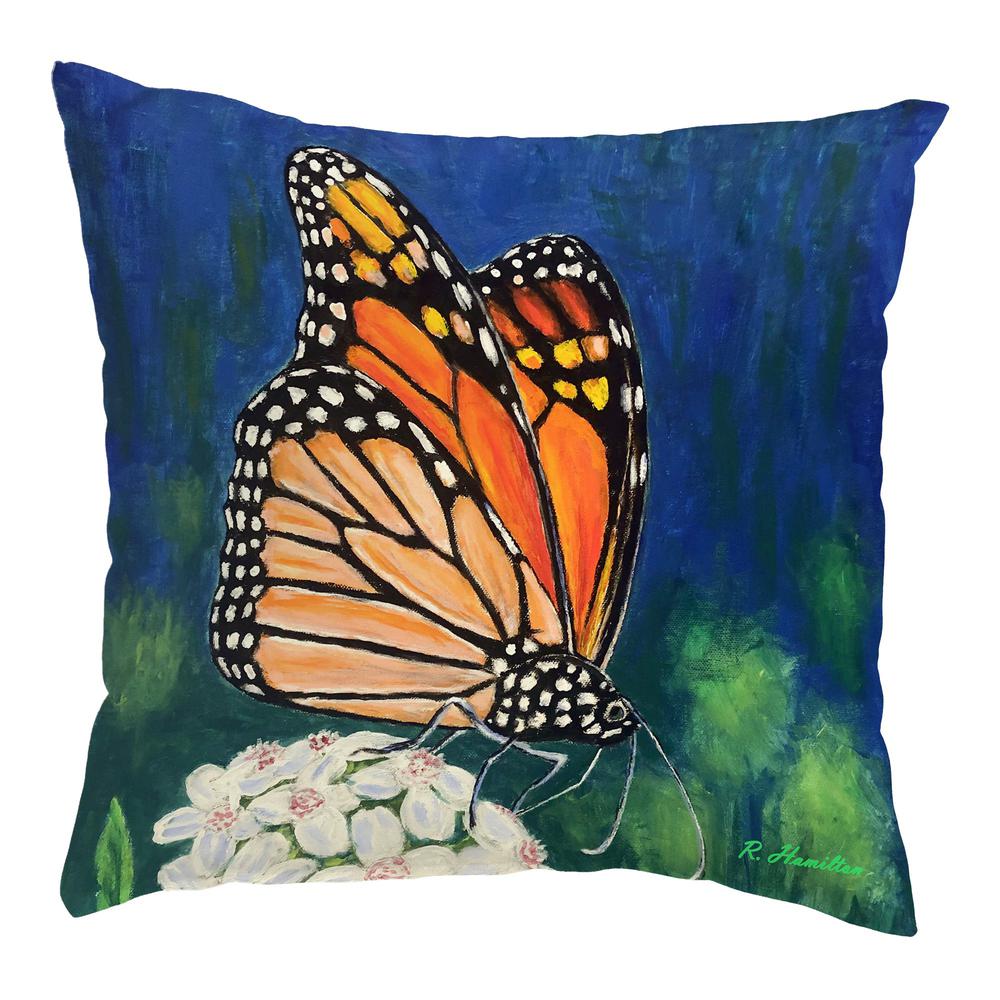 Monarch & Flower Large Noncorded Pillow. Picture 1