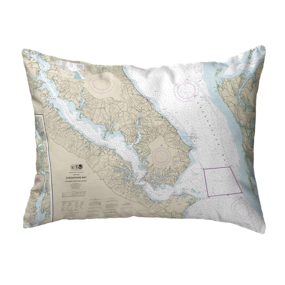 Chesapeake Bay, MD Nautical Map Noncorded Indoor/Outdoor Pillow 16x20. Picture 1