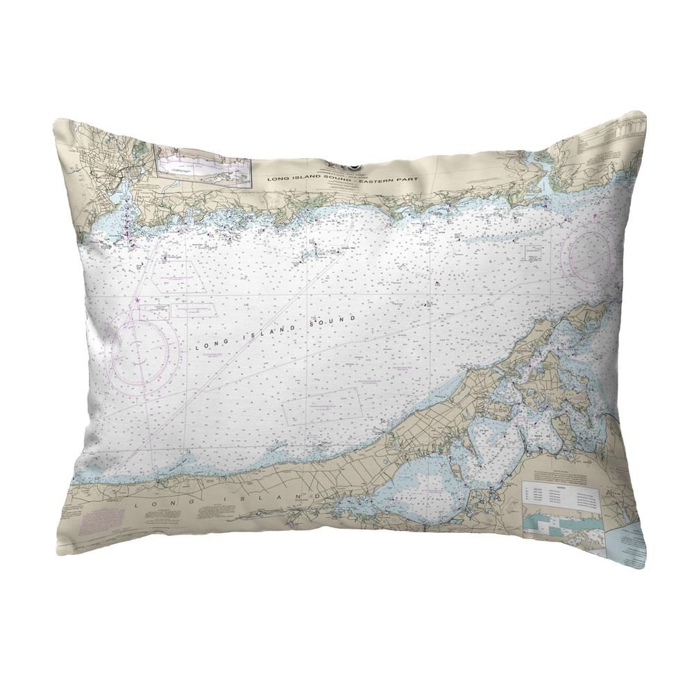 Long Island Sound - Eastern Part, NY Nautical Map Noncorded Indoor/Outdoor Pillow 16x20. Picture 1