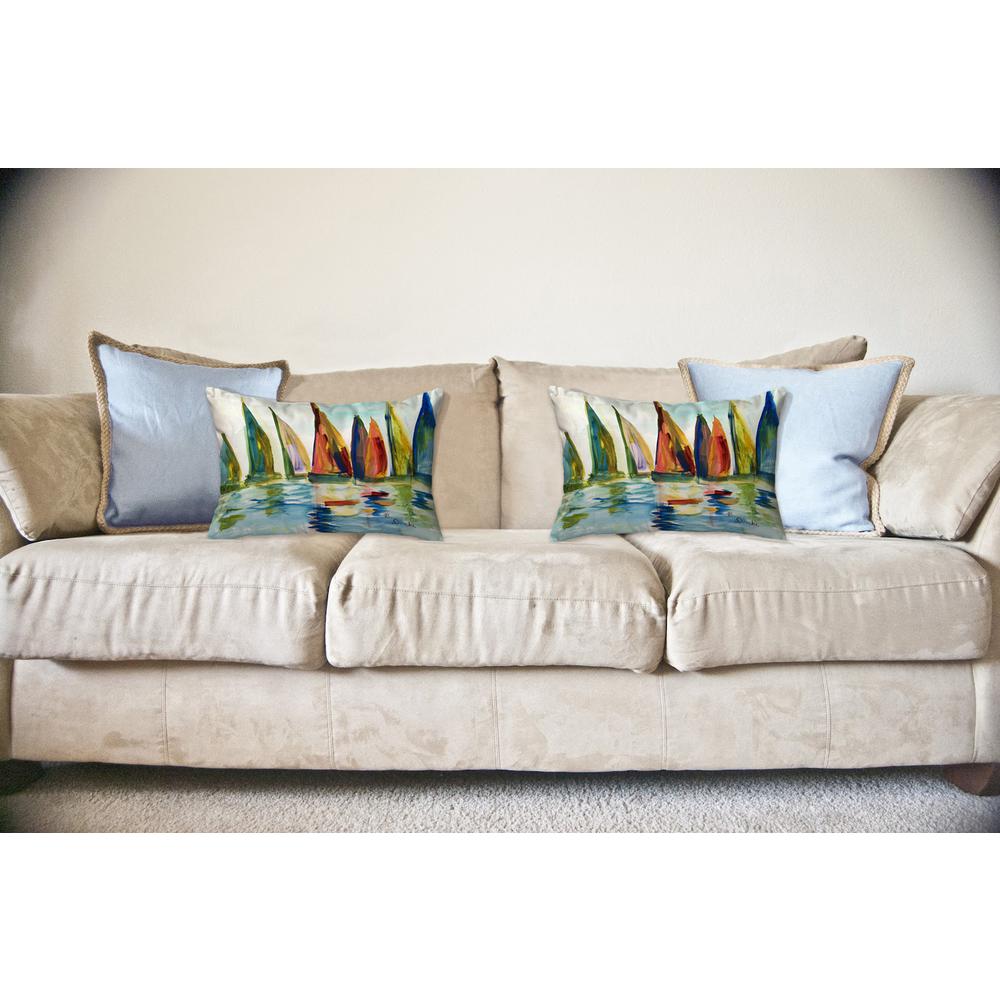 Multi Color Sails Large Noncorded Indoor/Outdoor Pillow 16x20. Picture 2