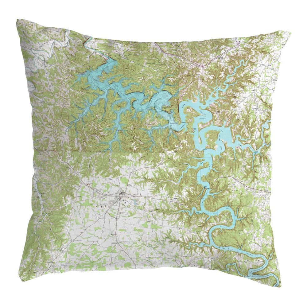 Center Hill Lake, TN Nautical Map No Cord Pillow 16x20. Picture 1