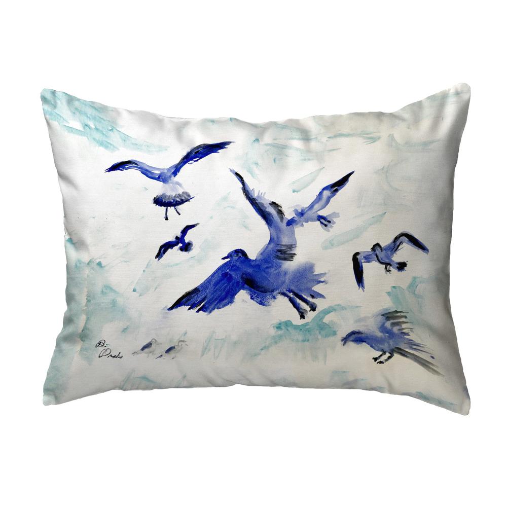 Flocking Gulls No Cord Pillow 16x20. Picture 1