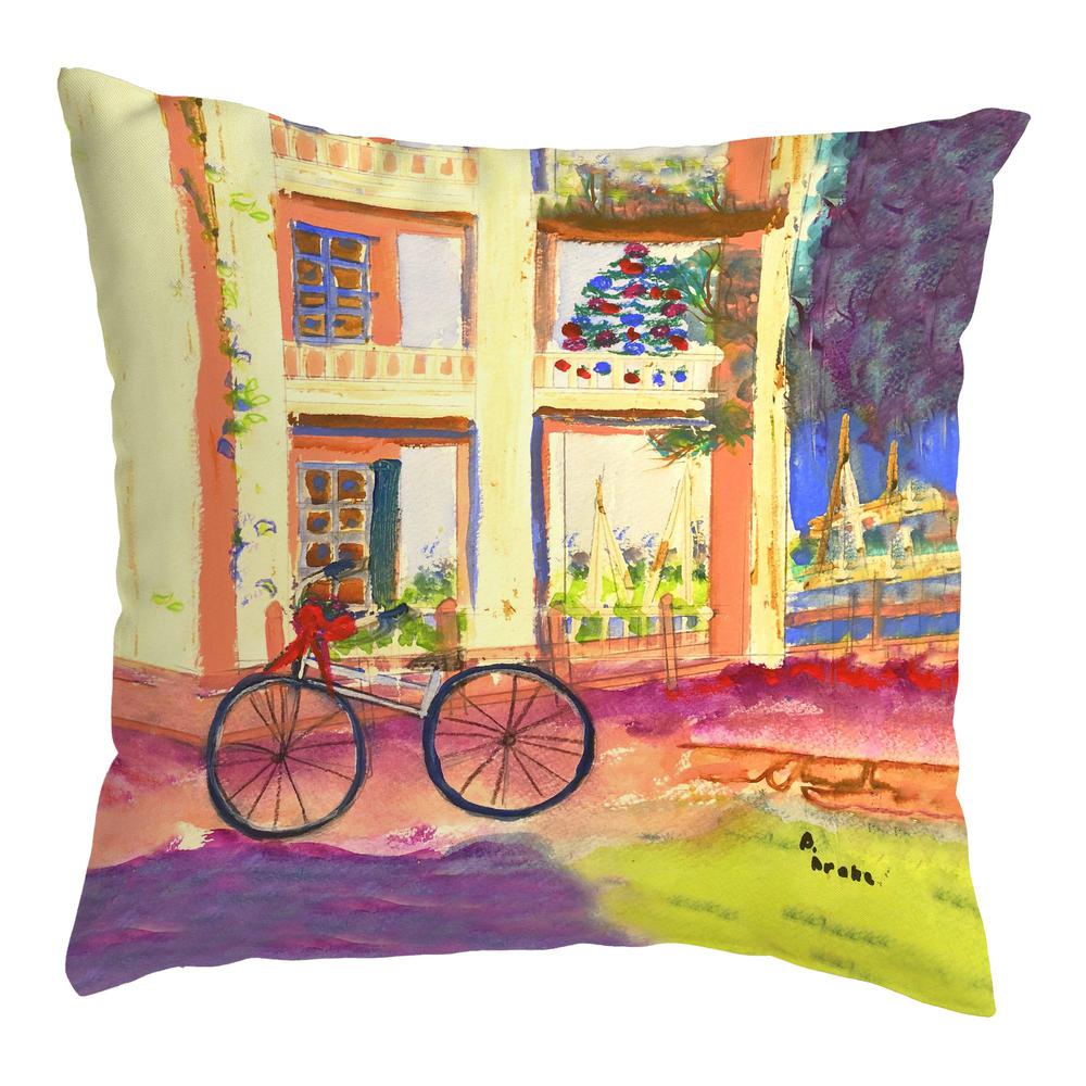 Bike For Christmas No Cord Pillow 18x18. Picture 1