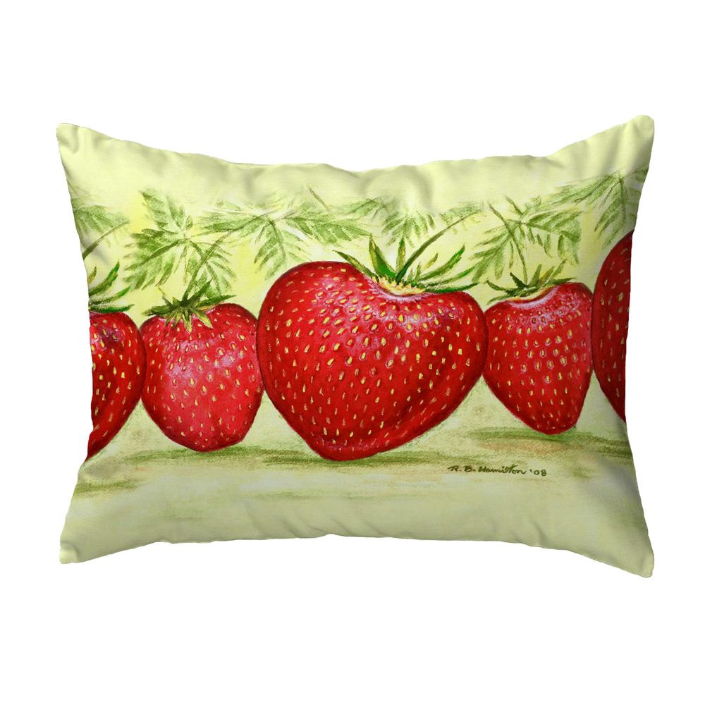 Strawberries No Cord Pillow 16x20. Picture 1