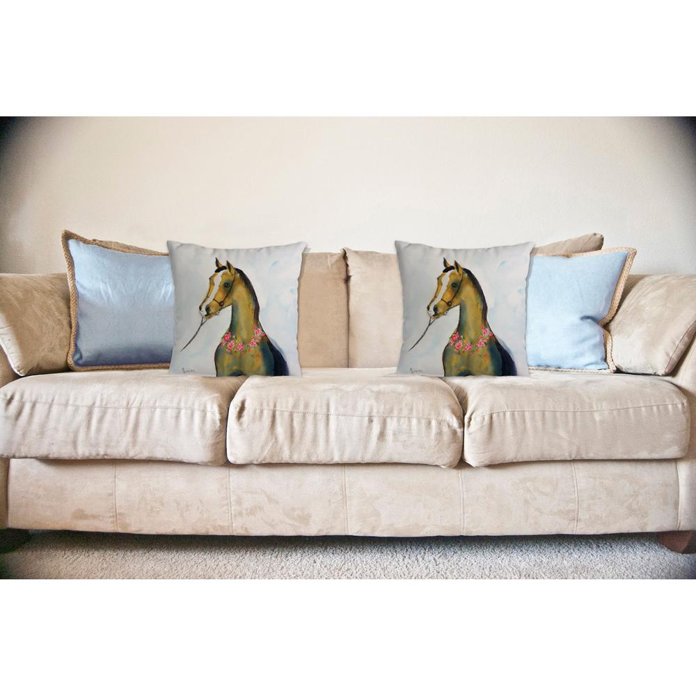 Horse & Garland No Cord Pillow 18x18. Picture 2