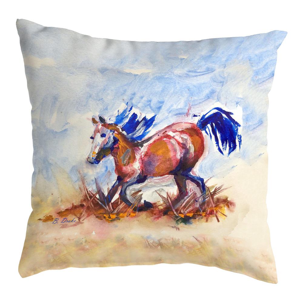Betsy's Wild Horse No Cord Pillow 18x18. Picture 1