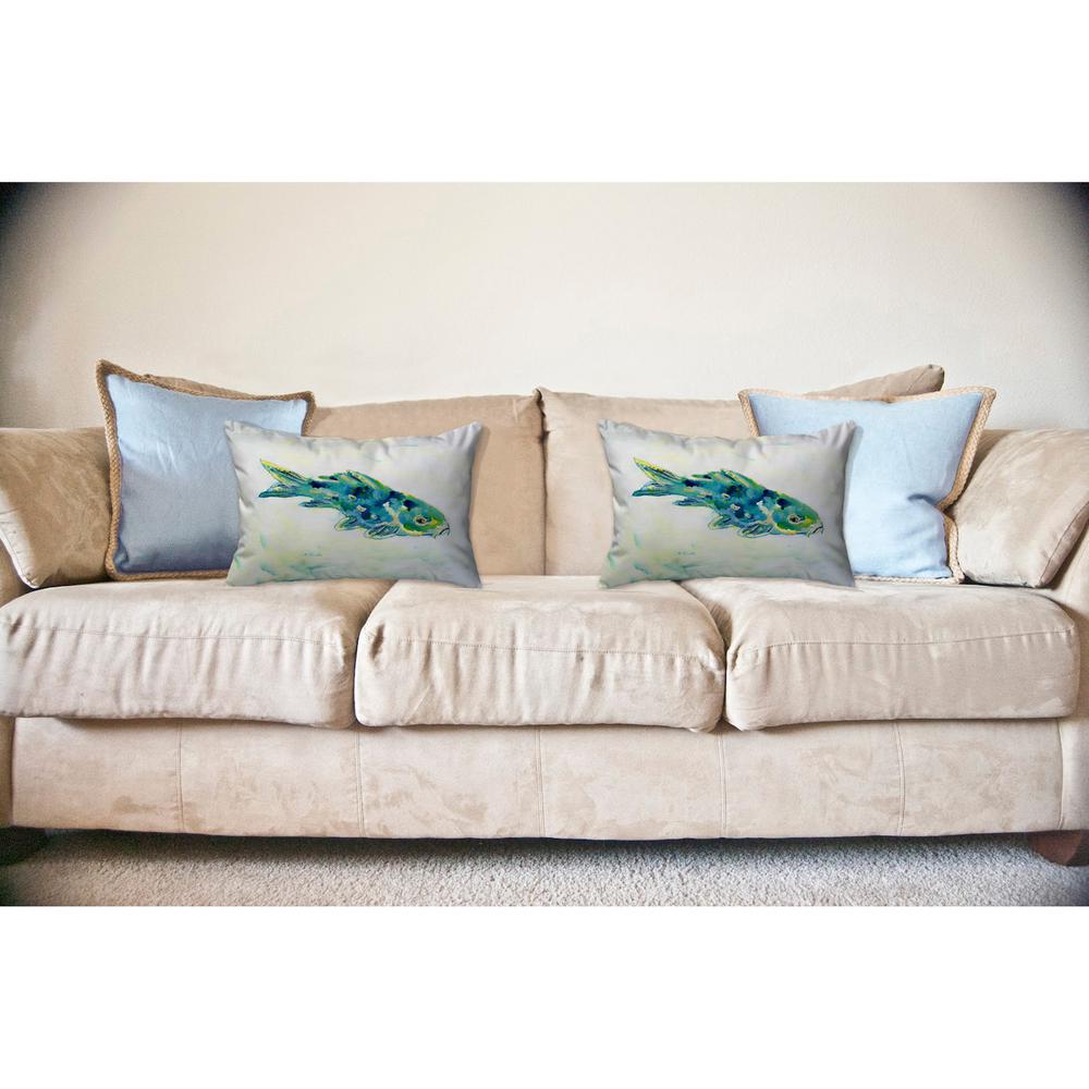 Blue Koi No Cord Pillow 16x20. Picture 2
