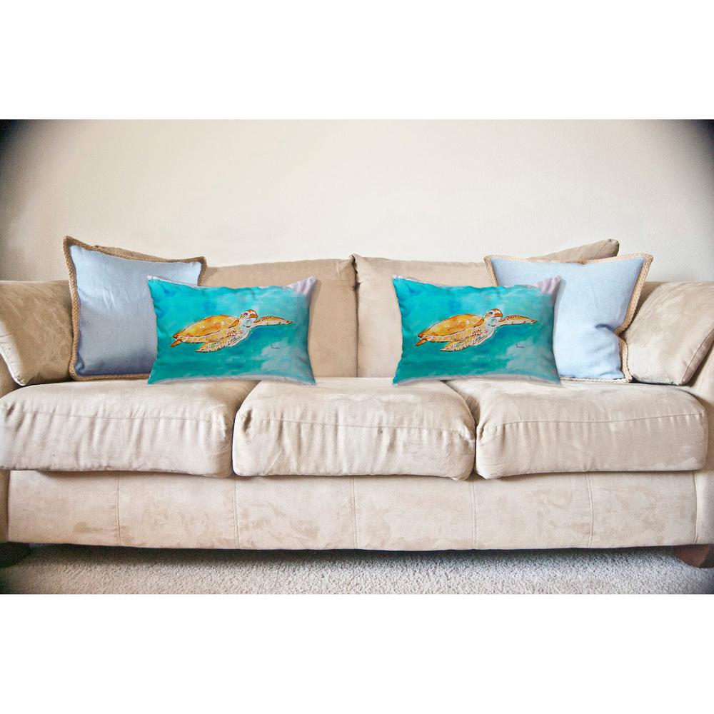 Brown Sea Turtle No Cord Pillow 16x20. Picture 2