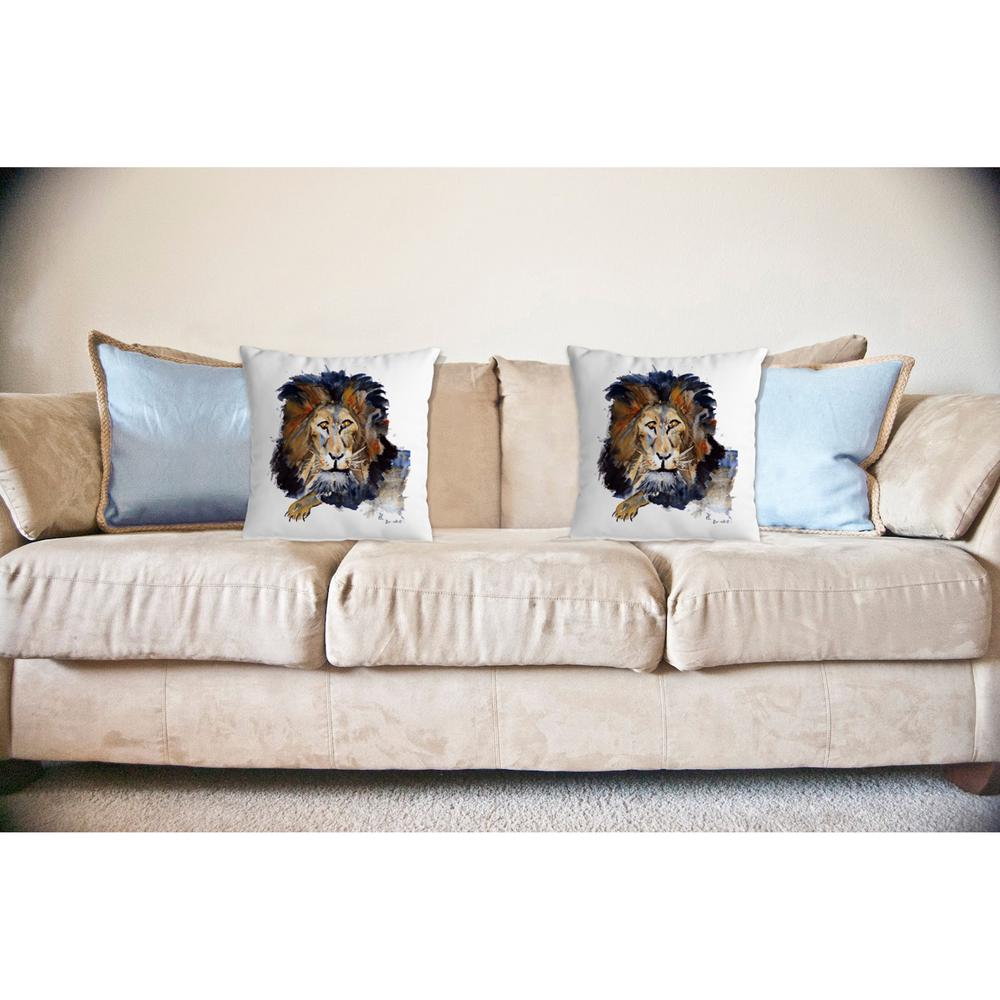Lion No Cord Pillow 18x18. Picture 2