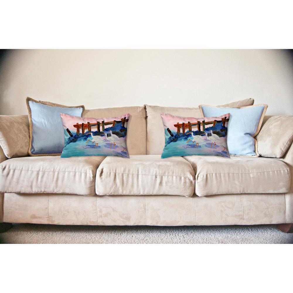 White Ibises No Cord Pillow 16x20. Picture 2