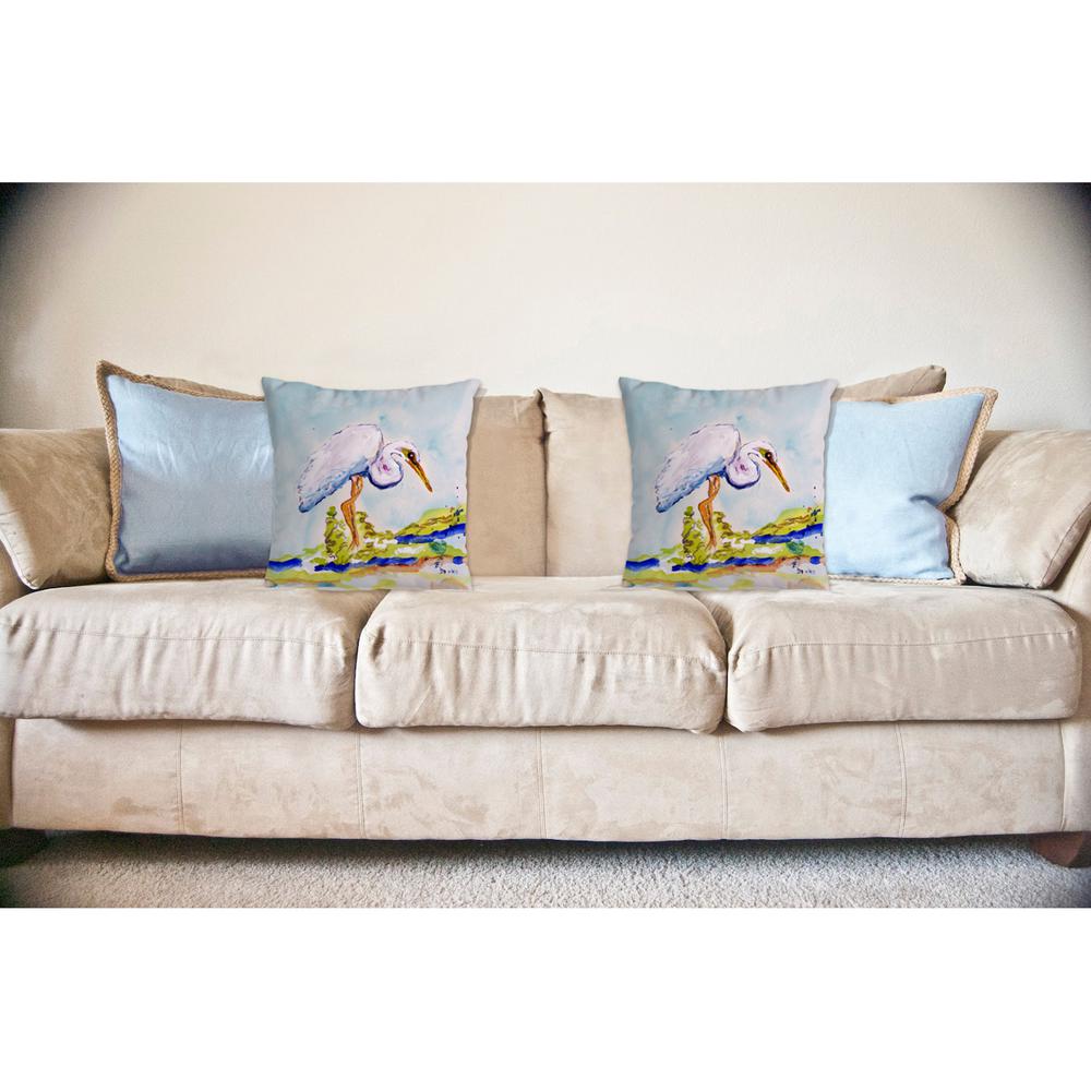 Betsy's Egret No Cord Pillow 18x18. Picture 2