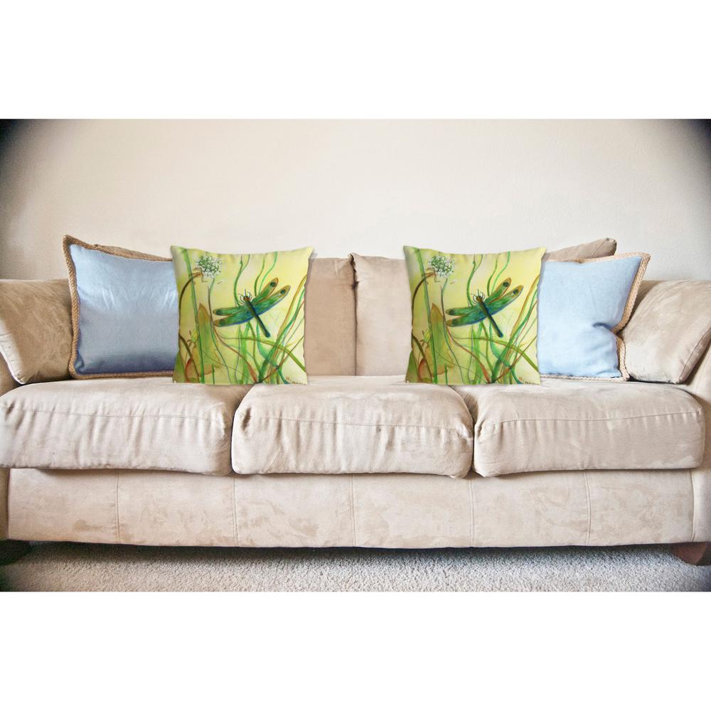Betsy's DragonFly No Cord Pillow 18x18. Picture 2