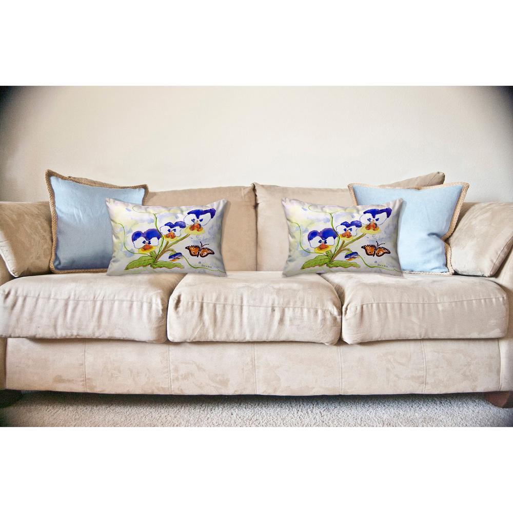 Pansies No Cord Pillow 16x20. Picture 2