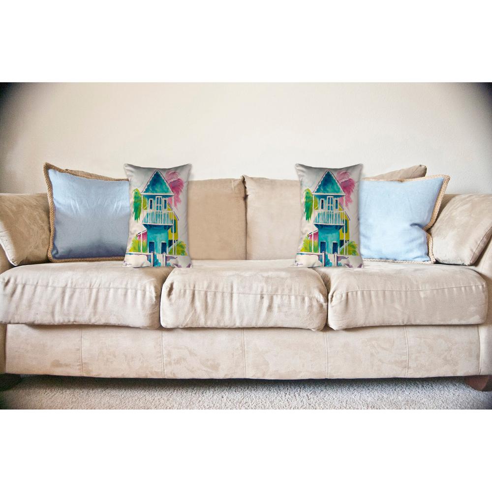 W. Palm Hut Blue No Cord Pillow 16x20. Picture 2