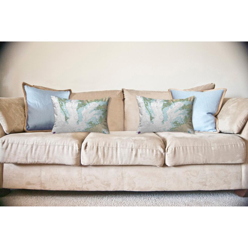 Chesapeake Bay - Pocomoke and Tangier Sounds, VA Nautical Map Noncorded Indoor/Outdoor Pillow 16x20. Picture 2