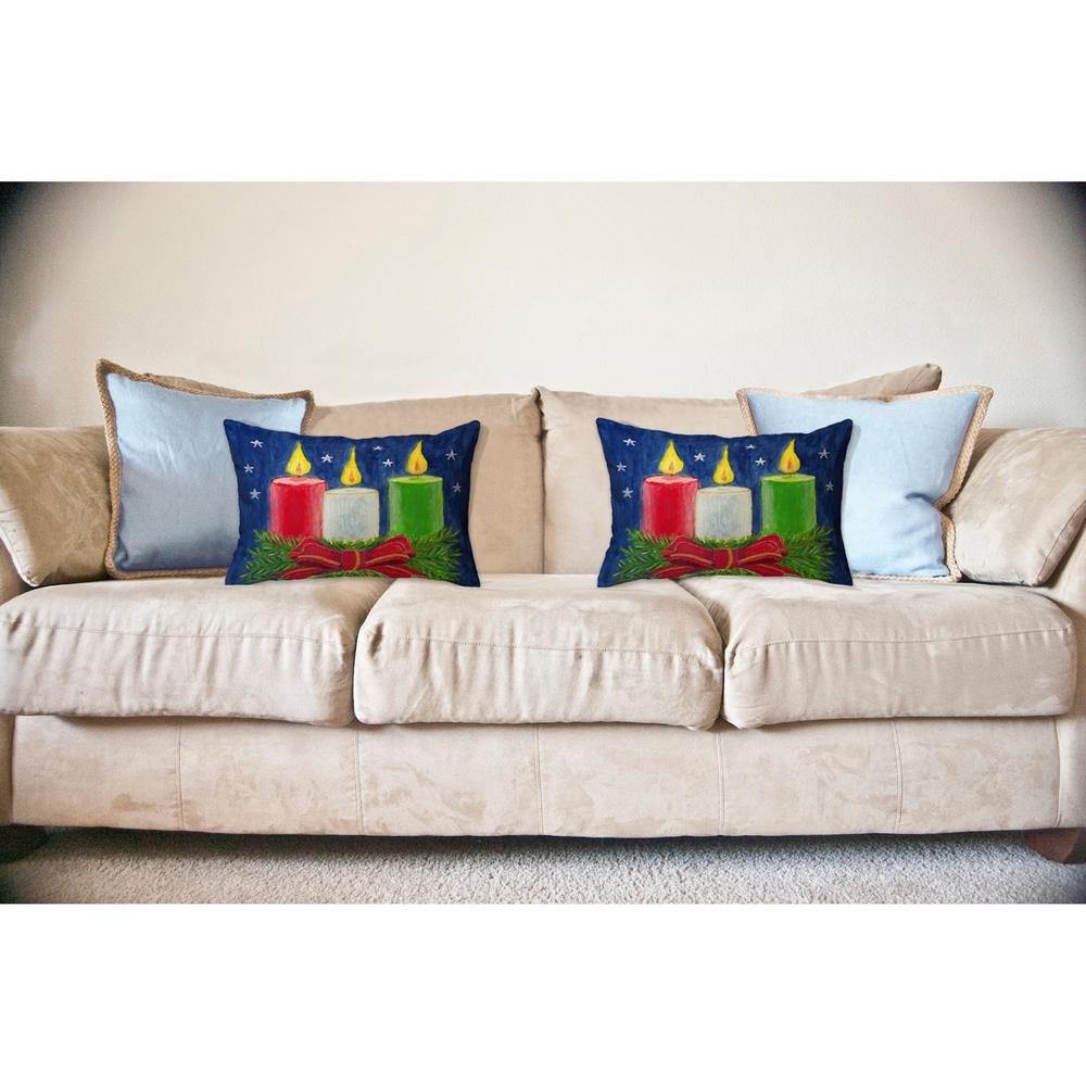 Christmas Candles No Cord Pillow 16x20. Picture 2