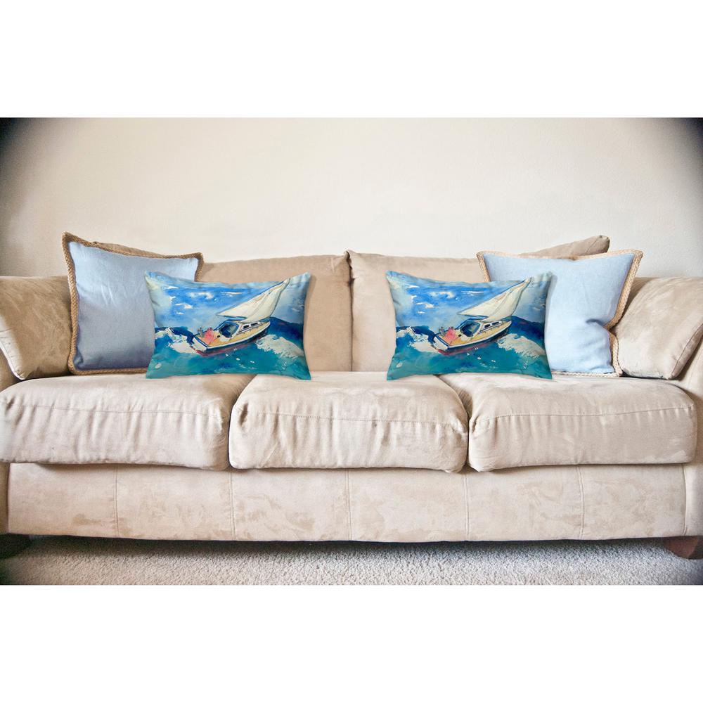 Sailboat No Cord Pillow 16x20. Picture 2
