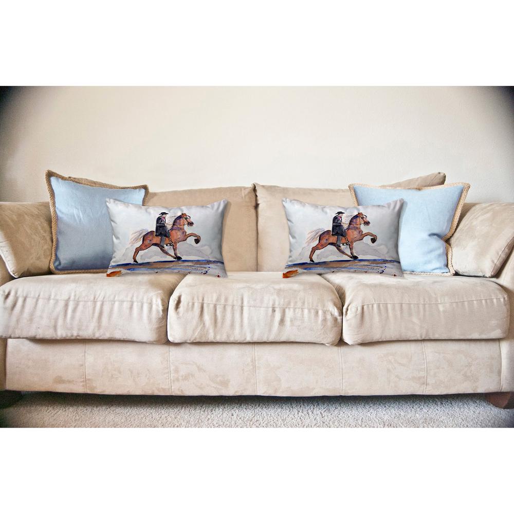 Brown Walking Horse No Cord Pillow 16x20. Picture 2