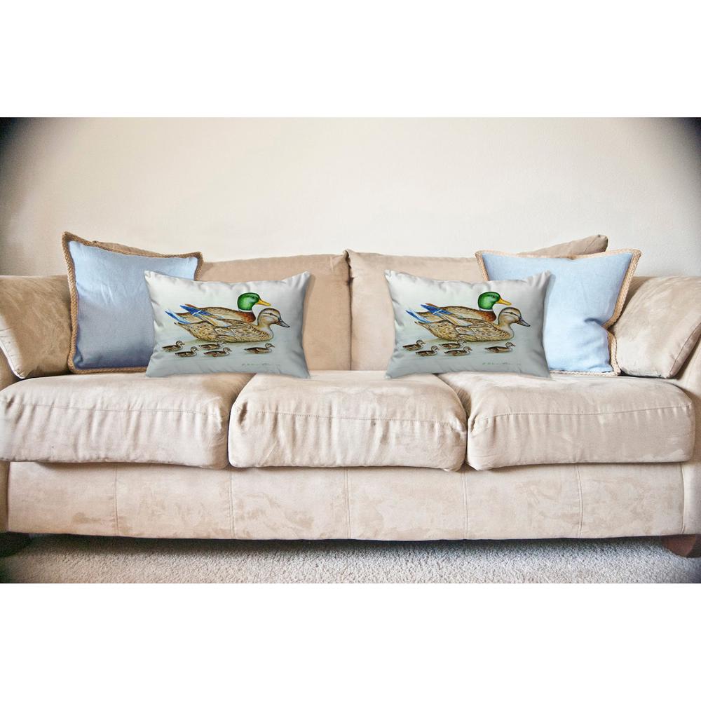 Mallard Family No Cord Pillow 18x18. Picture 2