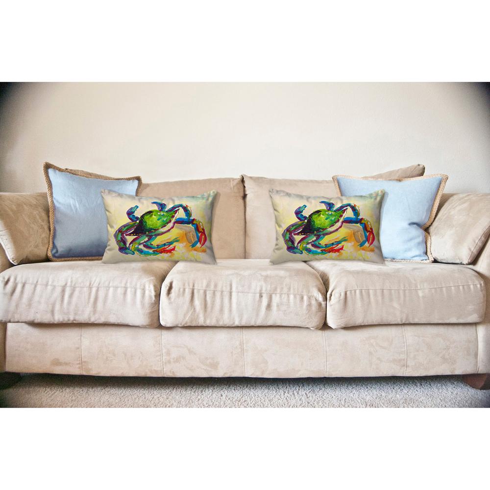 Teal Crab No Cord Pillow 16x20. Picture 2