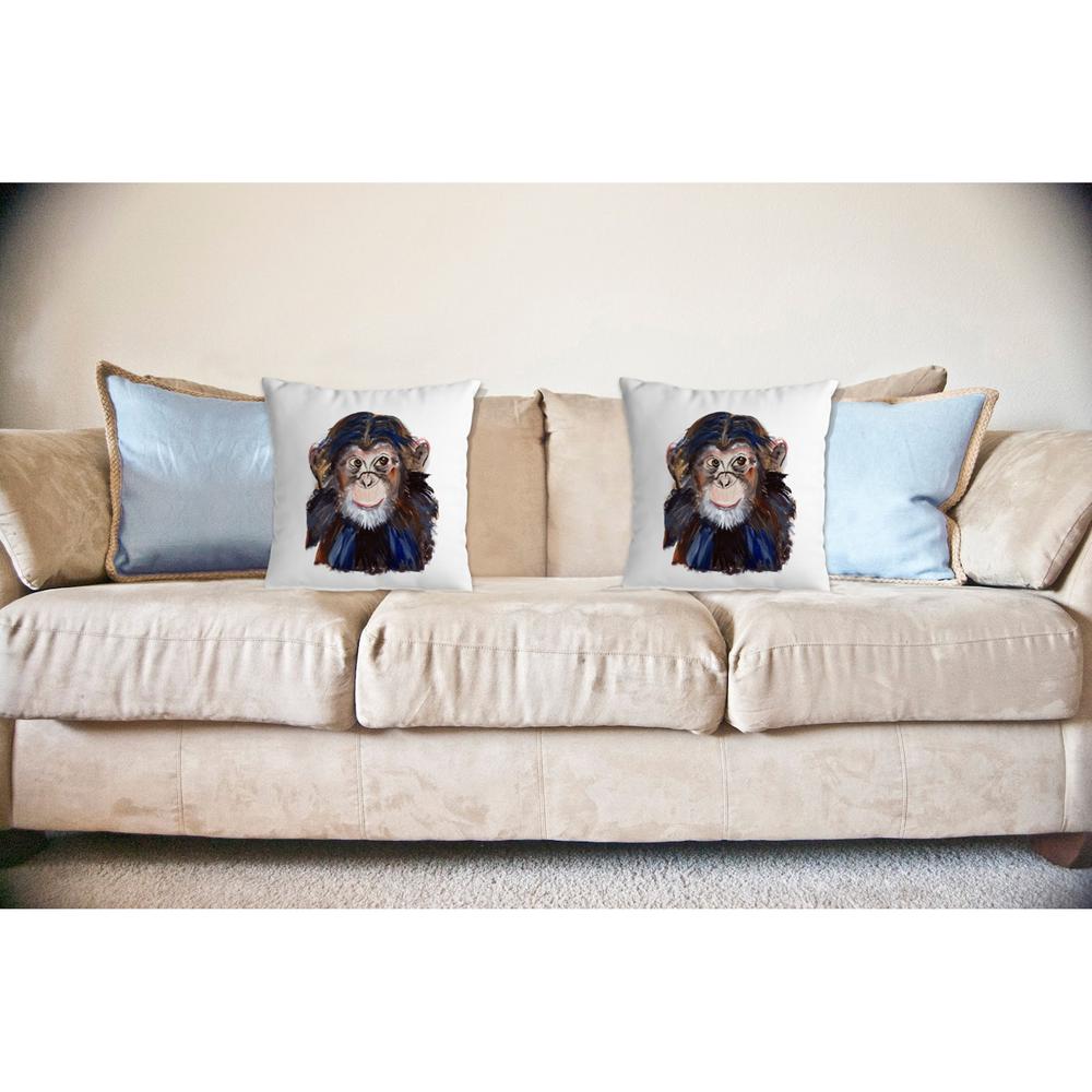 Chimpanzee No Cord Pillow 18x18. Picture 2