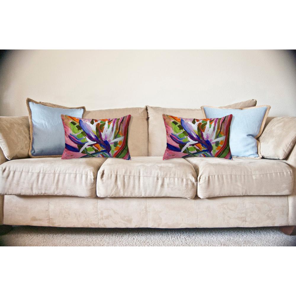 Betsy's Bird of Paradise No Cord Pillow 16x20. Picture 2