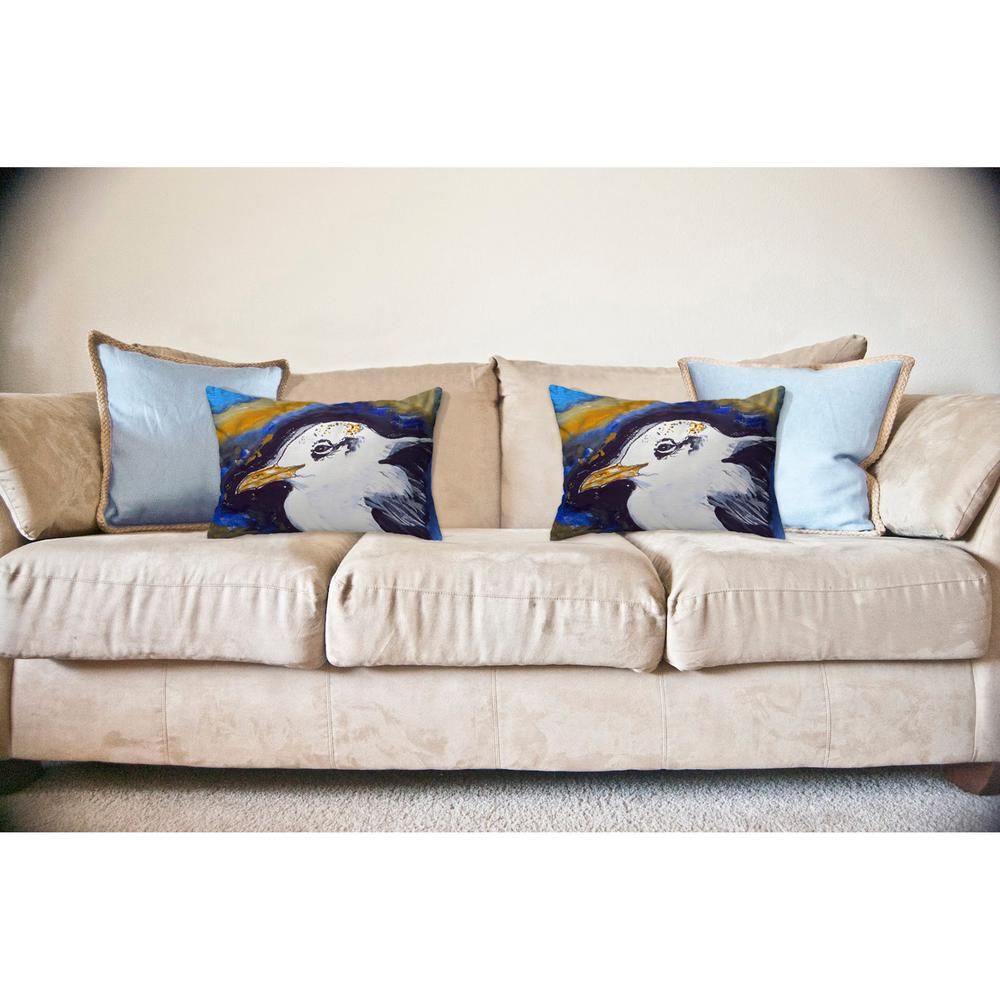 Gull Portrait Left No Cord Pillow 16x20. Picture 2