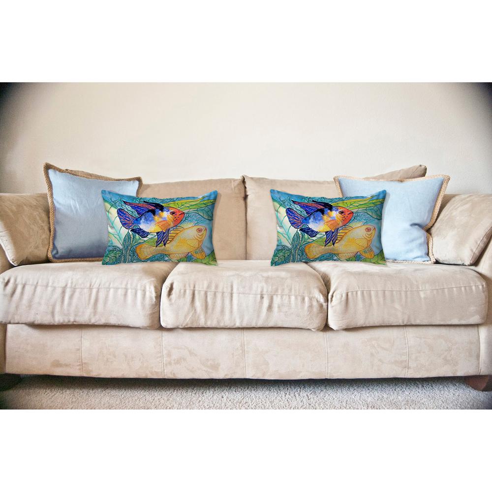 Betsy's Two Fish No Cord Pillow 16x20. Picture 2