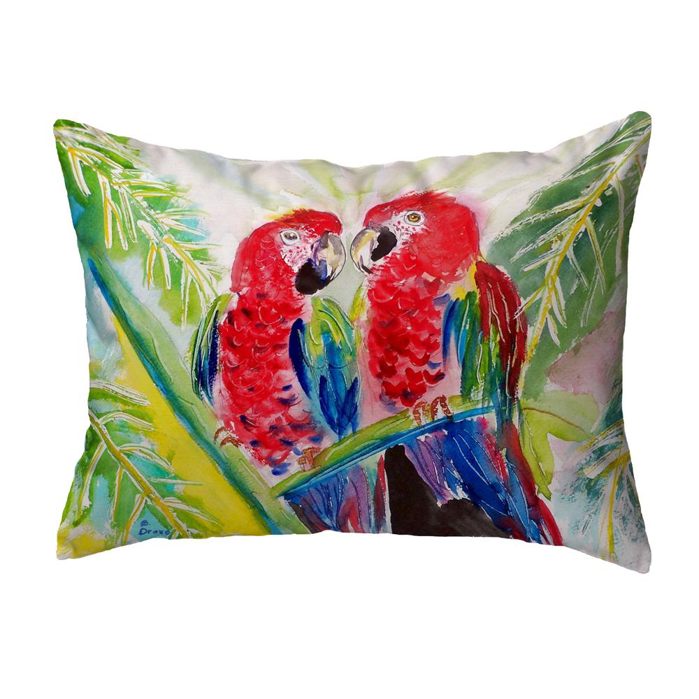Two Parrots No Cord Pillow 16x20. Picture 1