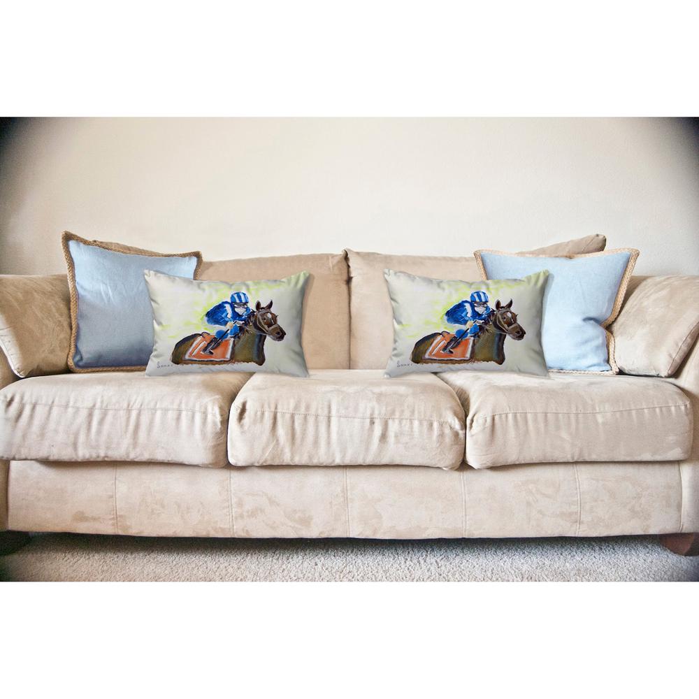 Horse & Jockey No Cord Pillow 16x20. Picture 2
