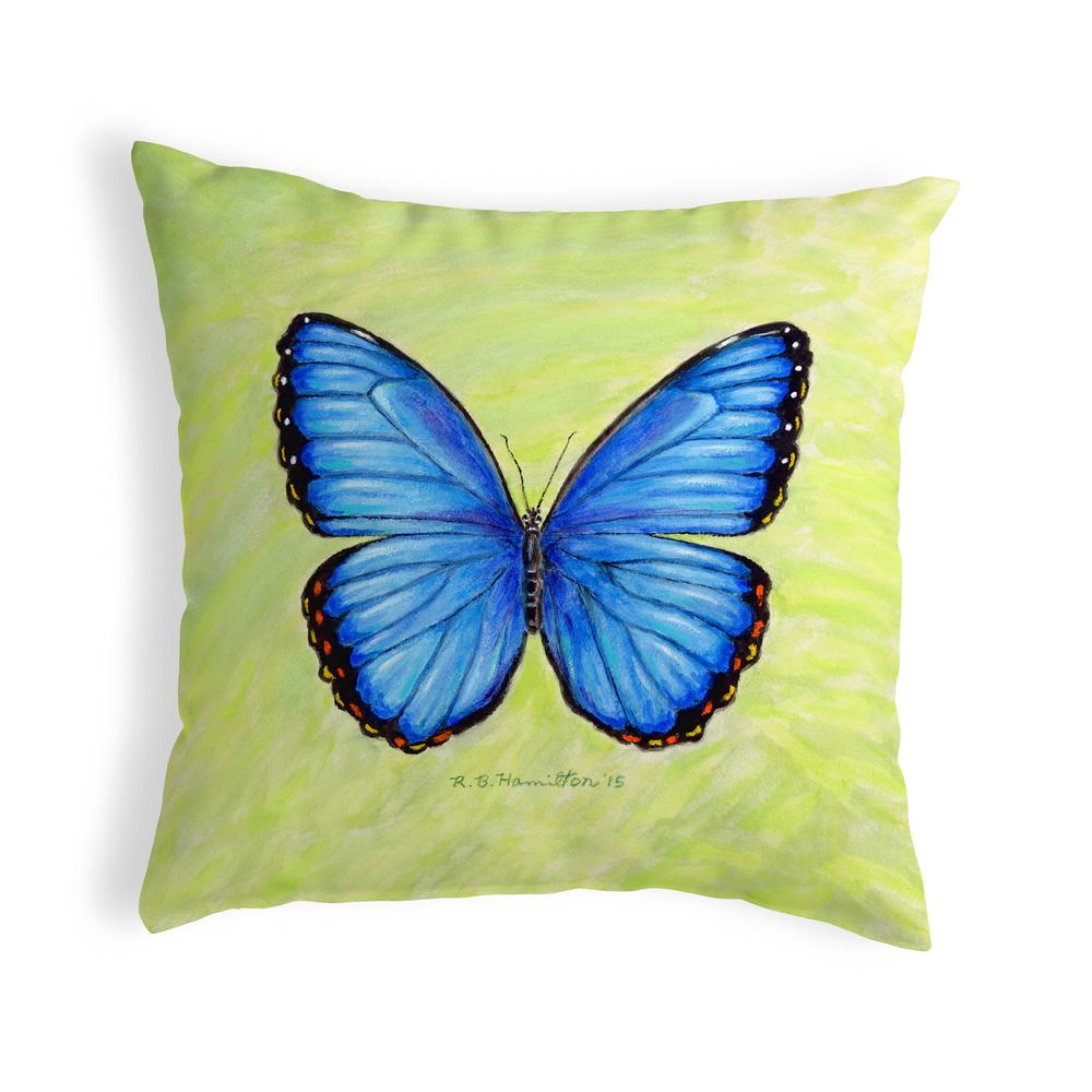 Dick's Blue Morpho No Cord Pillow 18x18. Picture 1
