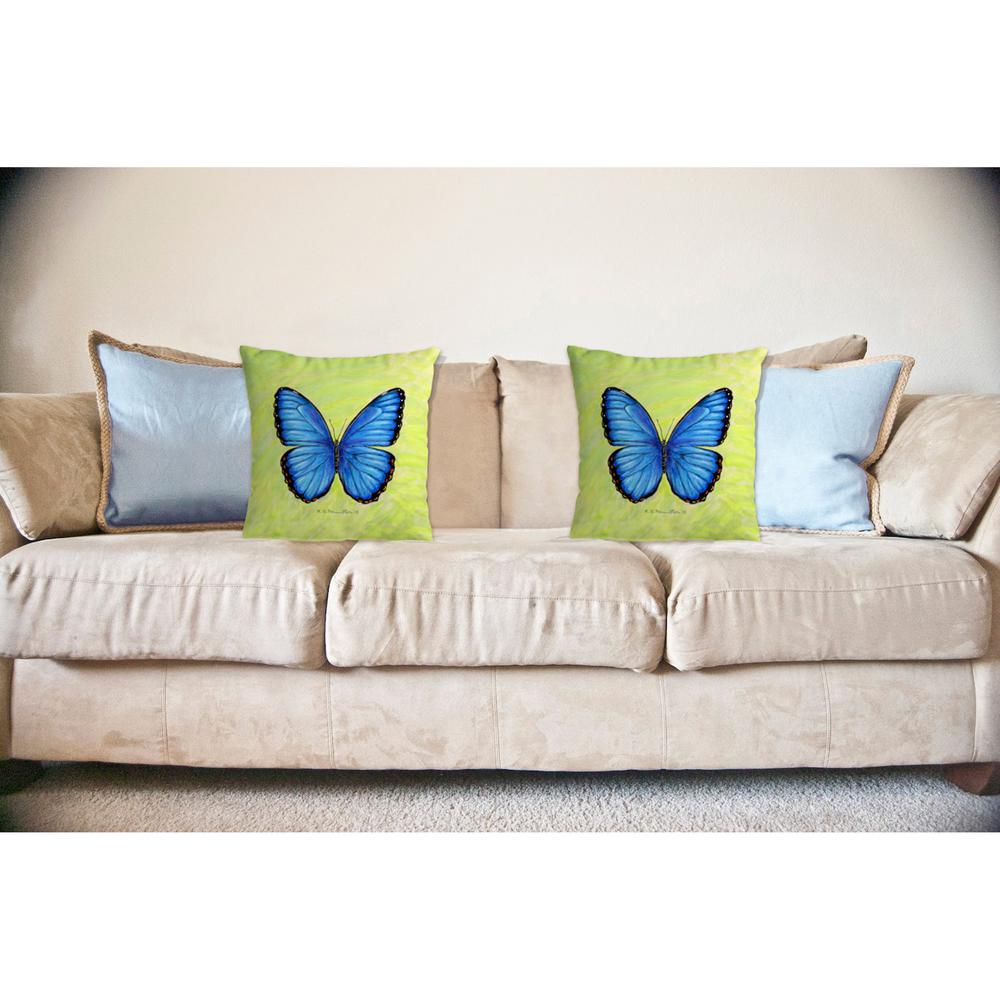 Dick's Blue Morpho No Cord Pillow 18x18. Picture 2