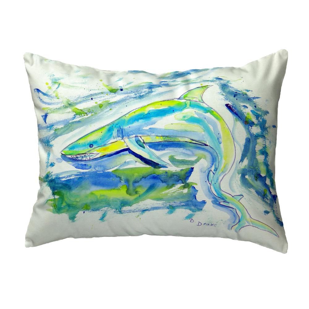 Green Shark No Cord Pillow 16x20. Picture 1