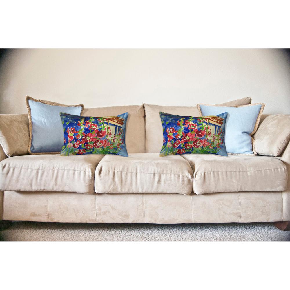Hollyhocks No Cord Pillow 16x20. Picture 2