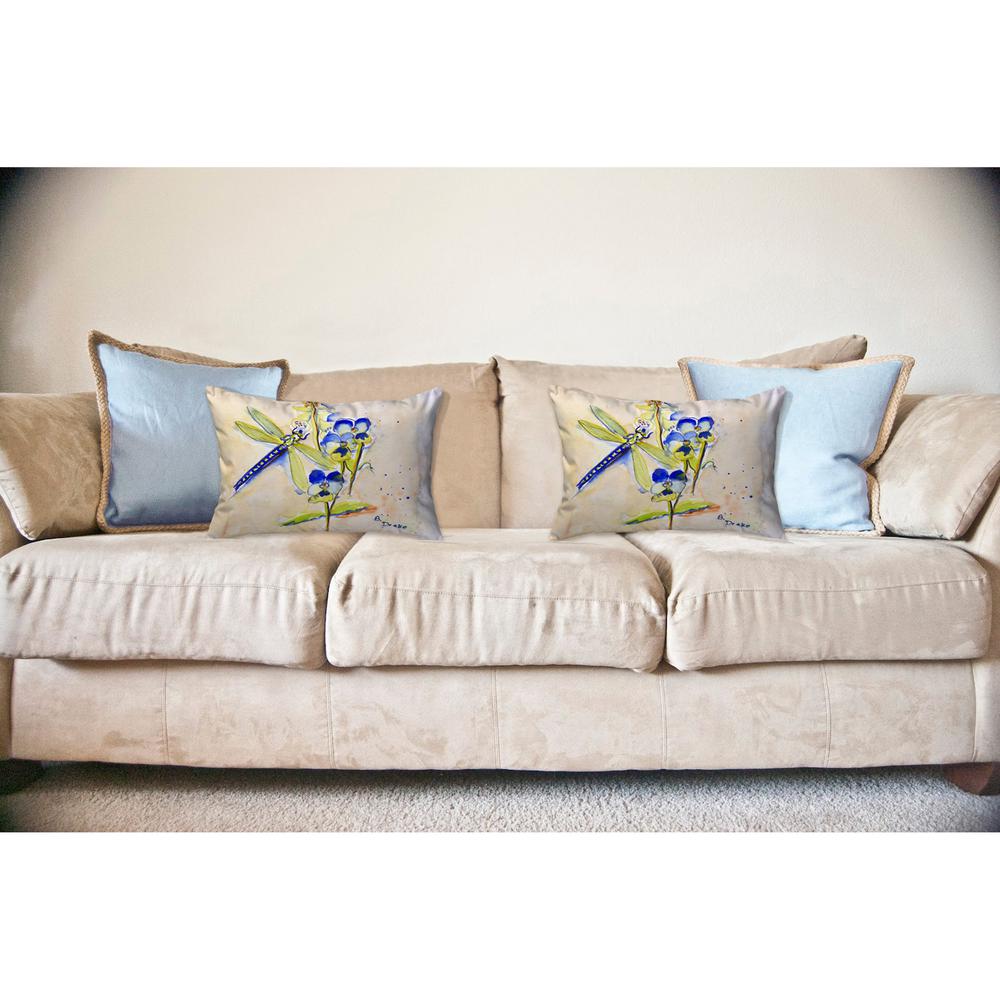 Blue DragonFly No Cord Pillow 16x20. Picture 2
